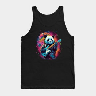 Cosmic Rhythms: The Astronaut Panda Guitarist Tank Top